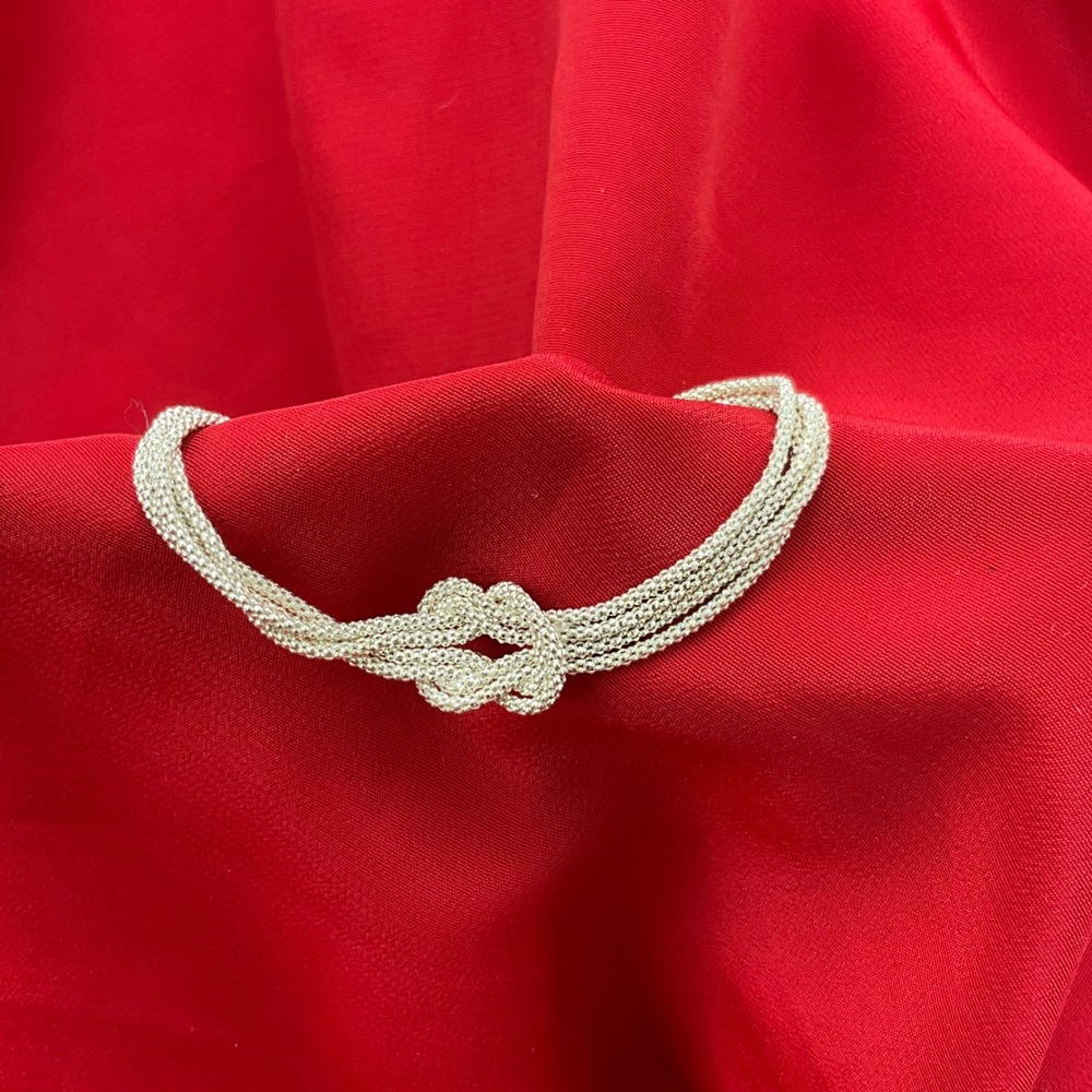 Lyadema Love Knot Bracelet 925 Silver Multi Strand Chain Delicate‎ Jewelry 7"